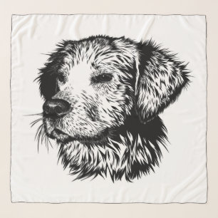 Canine Head Sketch  Scarf