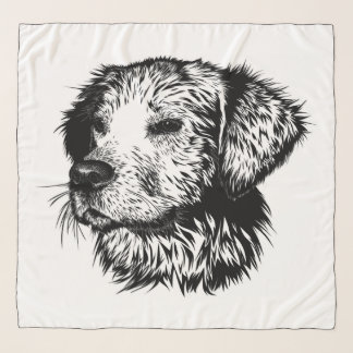 Canine Head Sketch Scarf