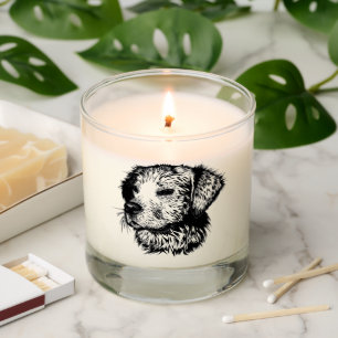 Canine Head Sketch  Scented Candle