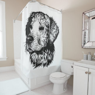 Canine Head Sketch  Shower Curtain