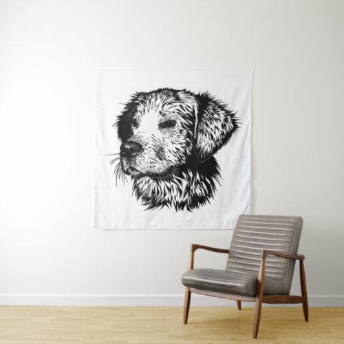 Canine Head Sketch  Tapestry