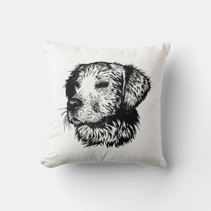 Canine Head Sketch  Throw Pillow