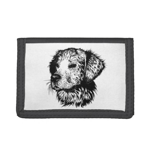 Canine Head Sketch  Trifold Wallet