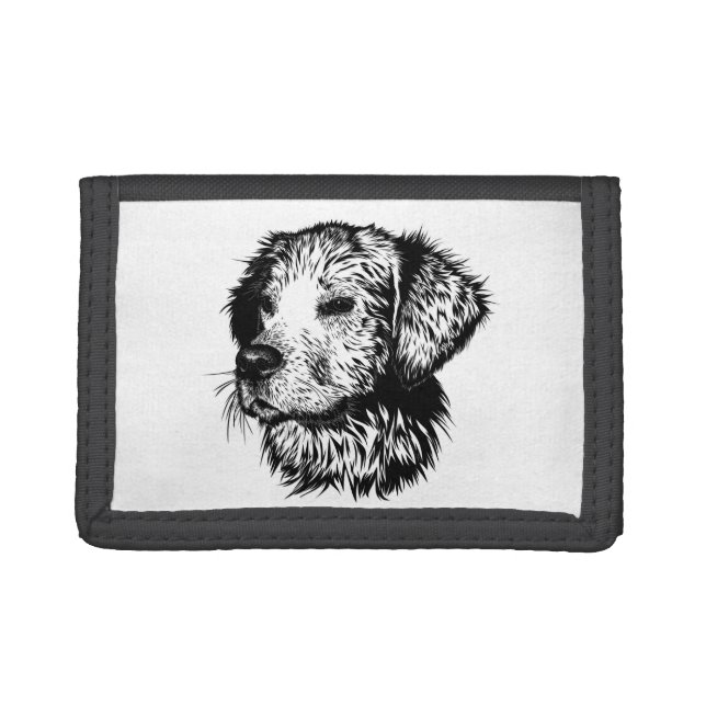 Canine Head Sketch  Trifold Wallet (Front)