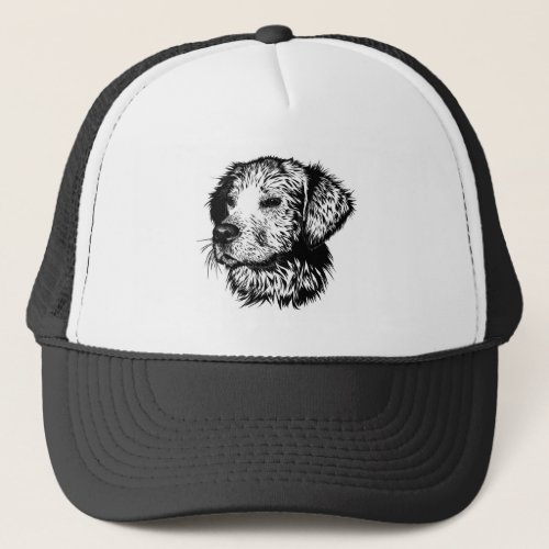 Canine Head Sketch  Trucker Hat