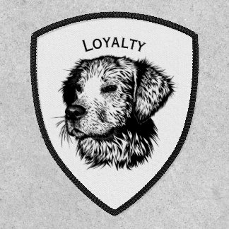 Canine Head Sketch w Name Patch