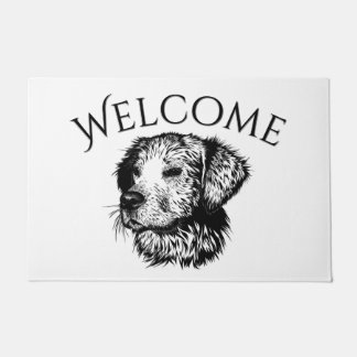 Canine Head Sketch Welcome Doormat
