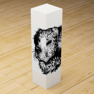 Canine Head Sketch  Wine Box