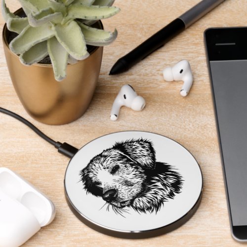 Canine Head Sketch  Wireless Charger