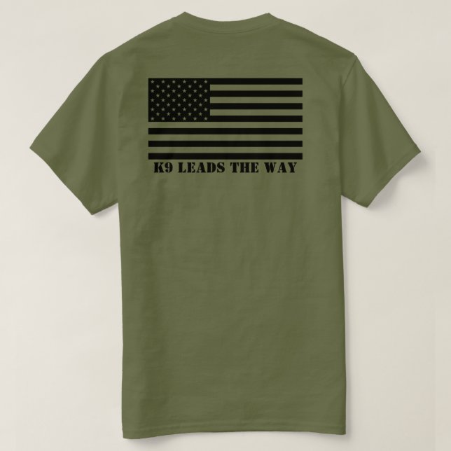 Canine K9 Leads The Way t-shirt with US Flag Zazzle