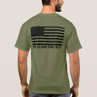 Canine K9 Leads The Way t-shirt with US Flag