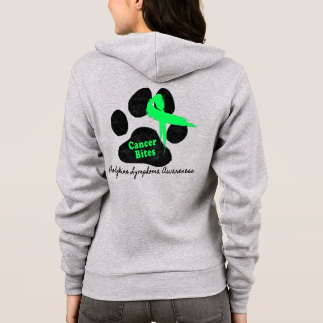 Canine Lymphoma Ribbon Paw Design  Hoodie (Back)