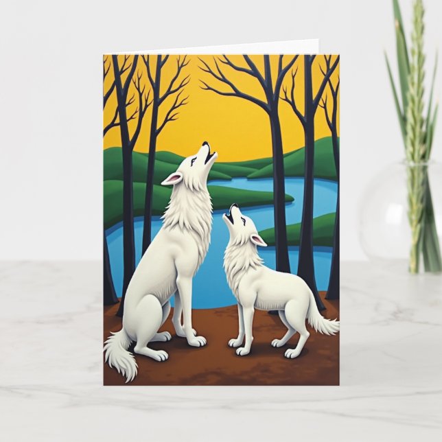 Canine Mothers Day Howl Art Card (Front)