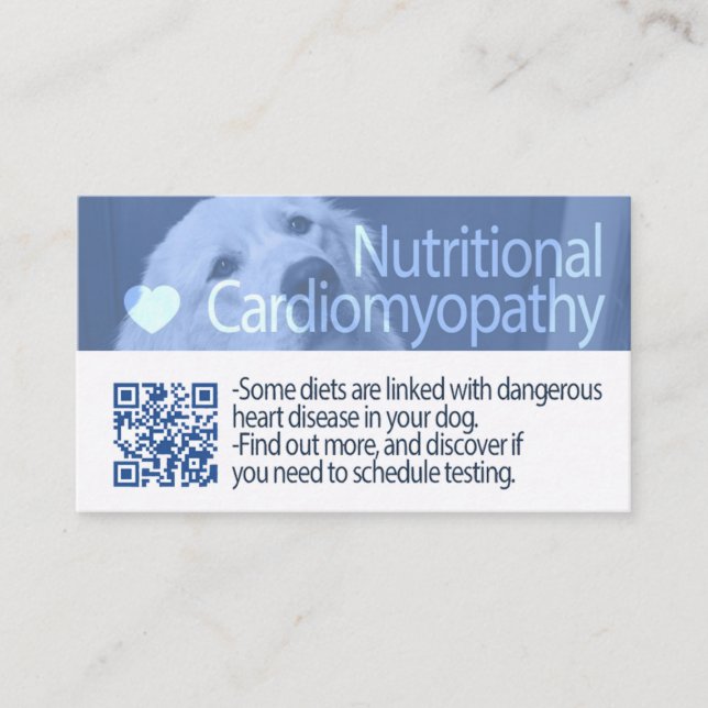 Canine Nutritional Cardiomyopathy May 2019 update Business Card (Front)