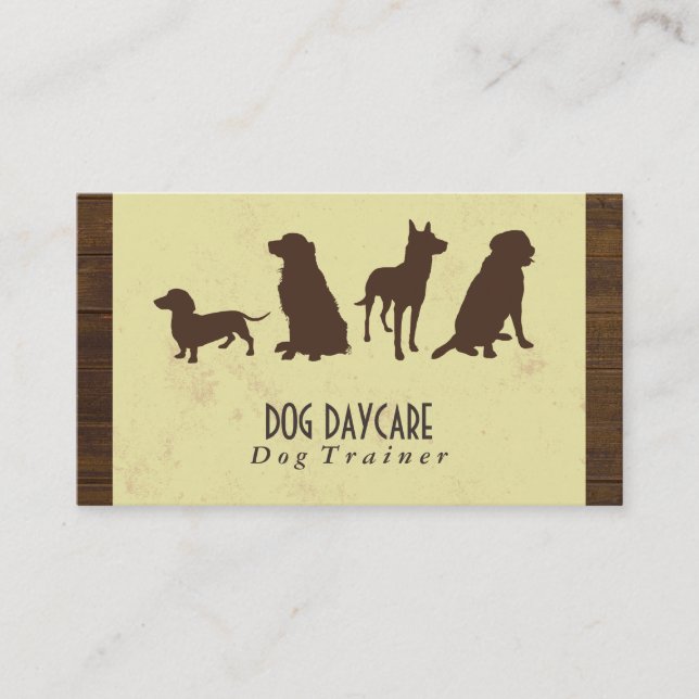 Canine Pack | Dog Training (wood & fabric) Business Card (Front)