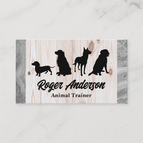 Canine Pack  Dog Training  Wood  Marble Business Card