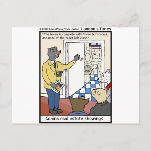 Canine Real Estate Sales Funny Gifts  Tees Postcard