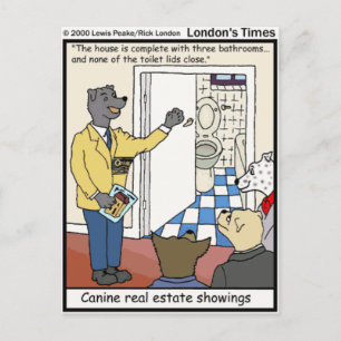 Canine Real Estate Sales Funny Gifts & Tees Postcard