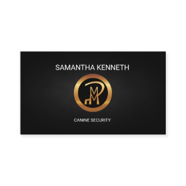 Canine Security Faux Gold Logo Security Consultant Business Card Canine Security Faux Gold Logo Security Consultant Business Card