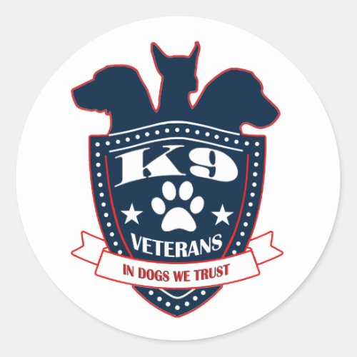 Canine Veterans Recognition Classic Round Sticker