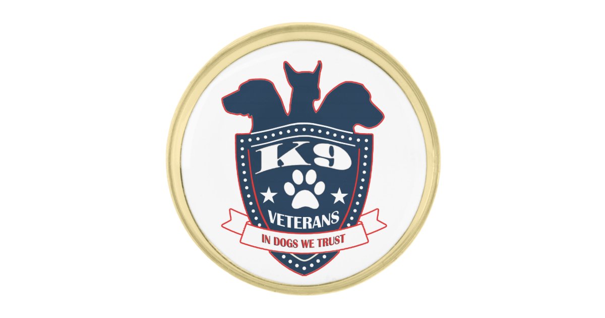 Canine Veterans Recognition Gold Finish Lapel Pin | Zazzle