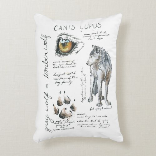 Canis Lupus Wolf Illustration Pillow
