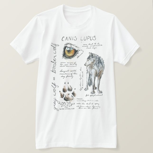 Canis Lupus Wolf Illustration T-Shirt (Design Front)