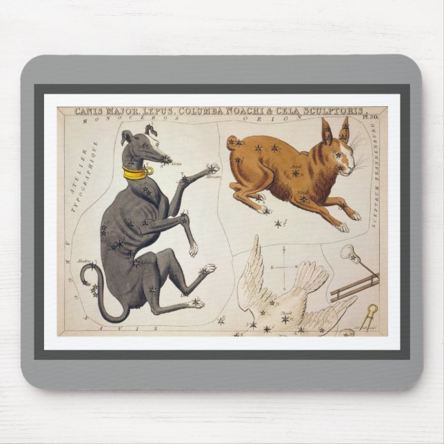 Canis Major, Lepus, Columba Noachi and Cela Mouse Pad (Front)