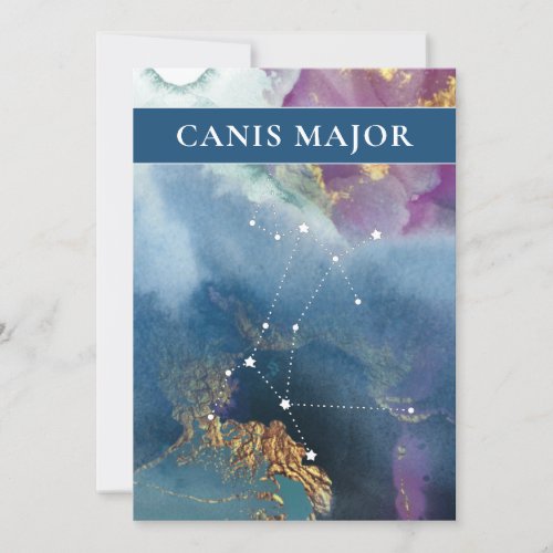 Canis Major Table Sign Celestial Watercolor Theme Invitation