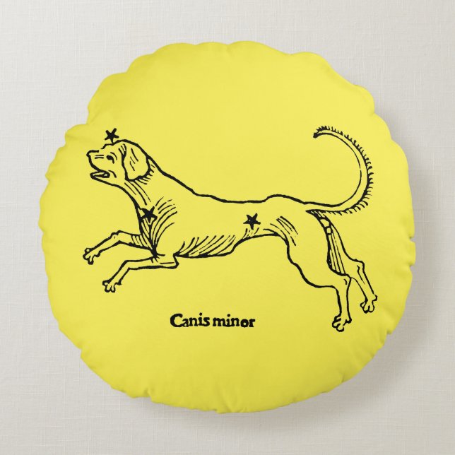 Canis Minor, 1482 Round Pillow (Front)