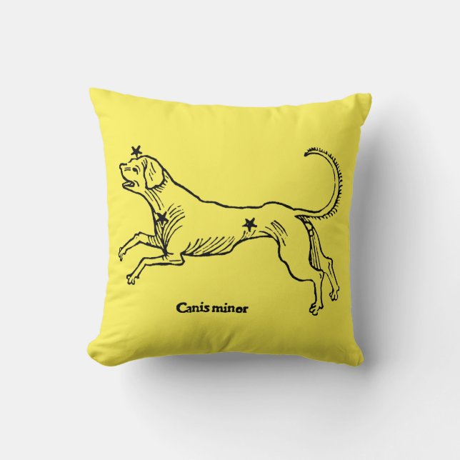 Canis Minor, 1482 Throw Pillow (Front)