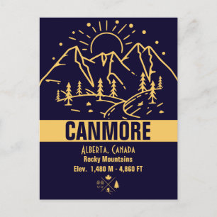 Canmore, Alberta Canada Minimalist Mountain Postcard