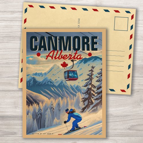 Canmore Alberta Mountains Canada 1950s Postcard