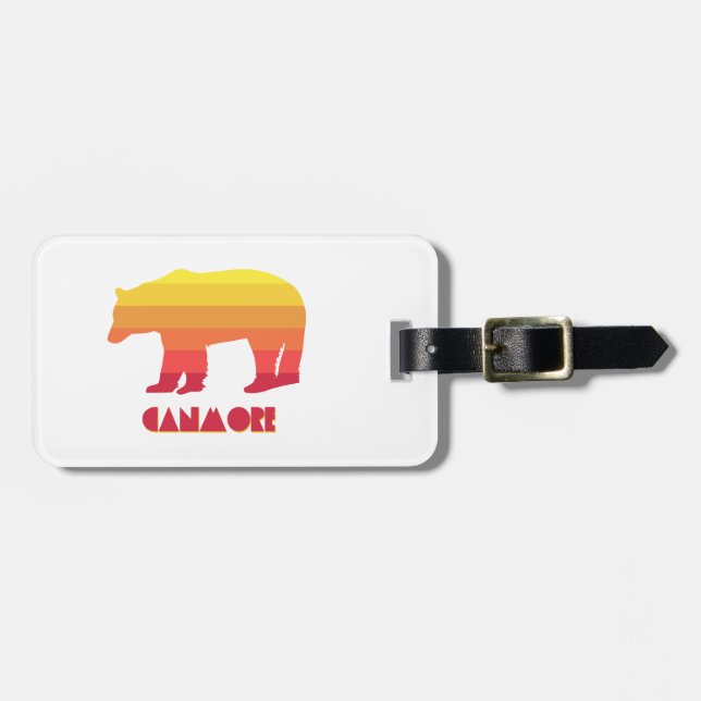 Canmore Alberta Rainbow Bear Luggage Tag (Front Horizontal)