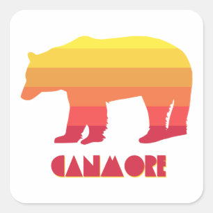 Canmore Alberta Rainbow Bear Square Sticker