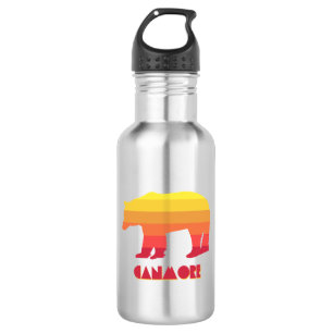 Canmore Alberta Rainbow Bear Stainless Steel Water Bottle