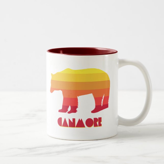 Canmore Alberta Rainbow Bear Two-Tone Coffee Mug (Right)