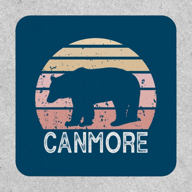 Canmore Alberta Retro Bear Patch (Front)
