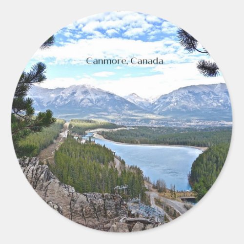 Canmore Canada scenic photograph Classic Round Sticker