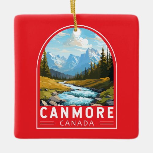 Canmore Canada Travel Art Vintage Ceramic Ornament