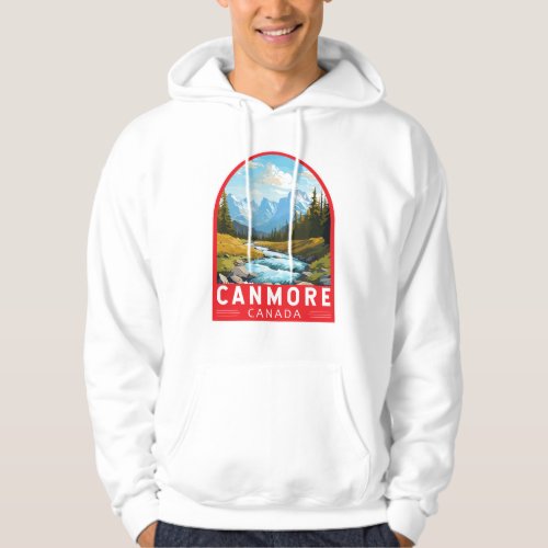 Canmore Canada Travel Art Vintage Hoodie