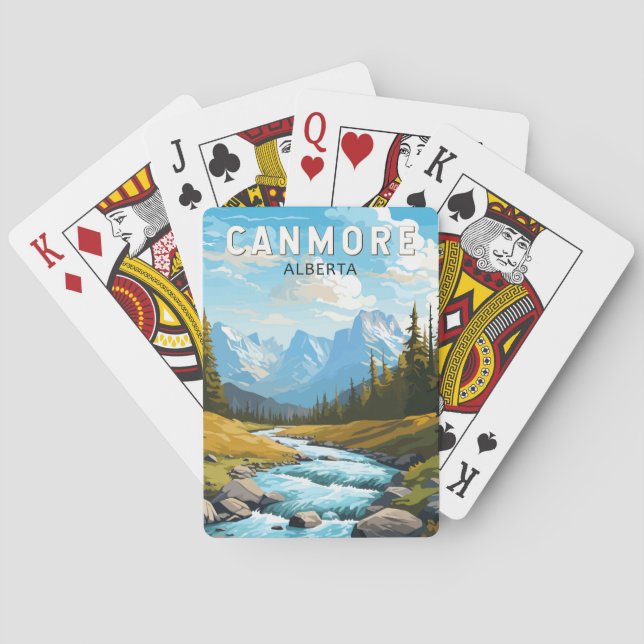 Canmore Canada Travel Art Vintage Poker Cards (Back)