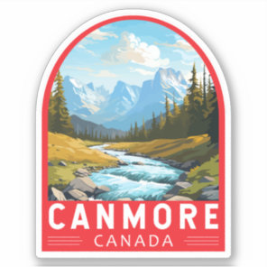 Canmore Canada Travel Art Vintage Sticker
