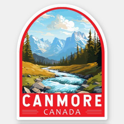 Canmore Canada Travel Art Vintage Sticker