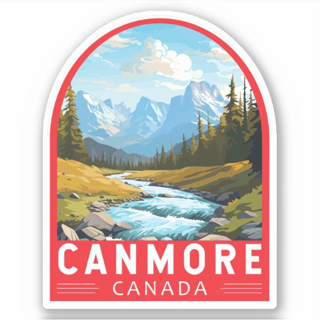 Canmore Canada Travel Art Vintage Sticker (Front)