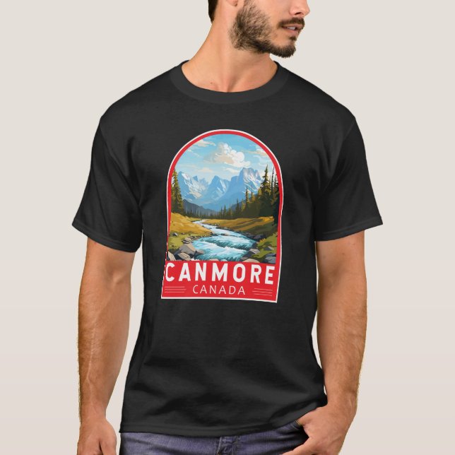 Canmore Canada Travel Art Vintage T-Shirt (Front)