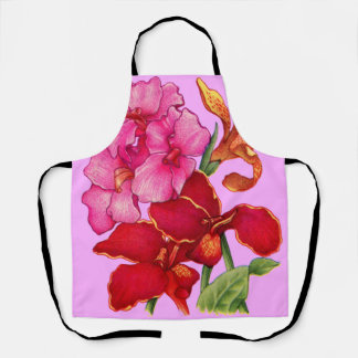 canna flowers print apron