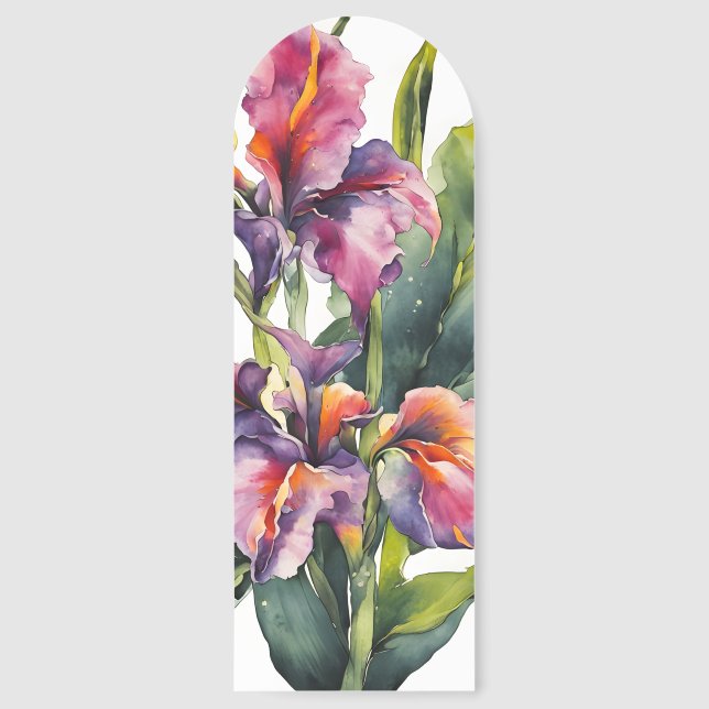 Canna - Watercolor flowers Bookmarks (Front)