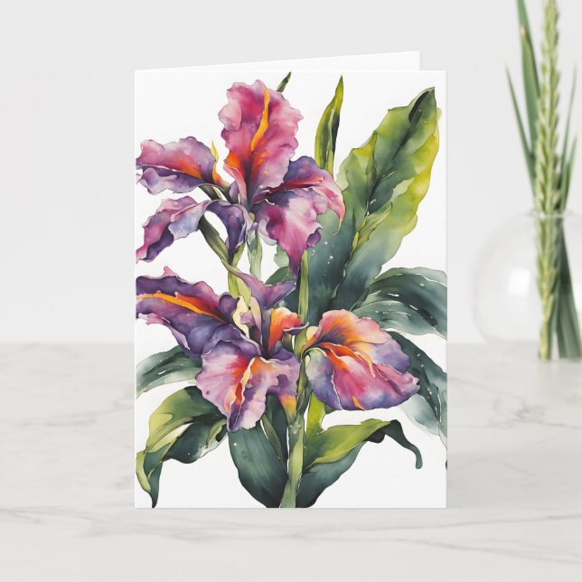 Canna - Watercolor flowers Card (Front)