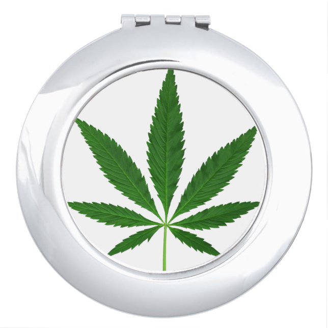 CANNABIS REX (marijuana leaf design) ~ Compact Mirror (Front)